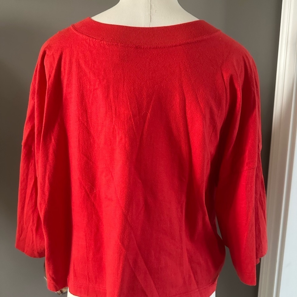 red y2k cropped vintage - retro funky graphic t-shirt NWT - Picture 11 of 11
